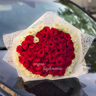 71 роза сердцем