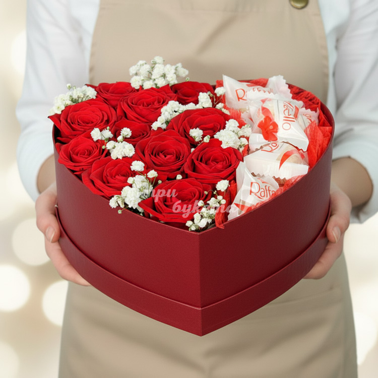 Композиция с Raffaello и розами