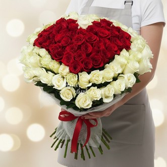 101 роза сердце (Premium) 60 см